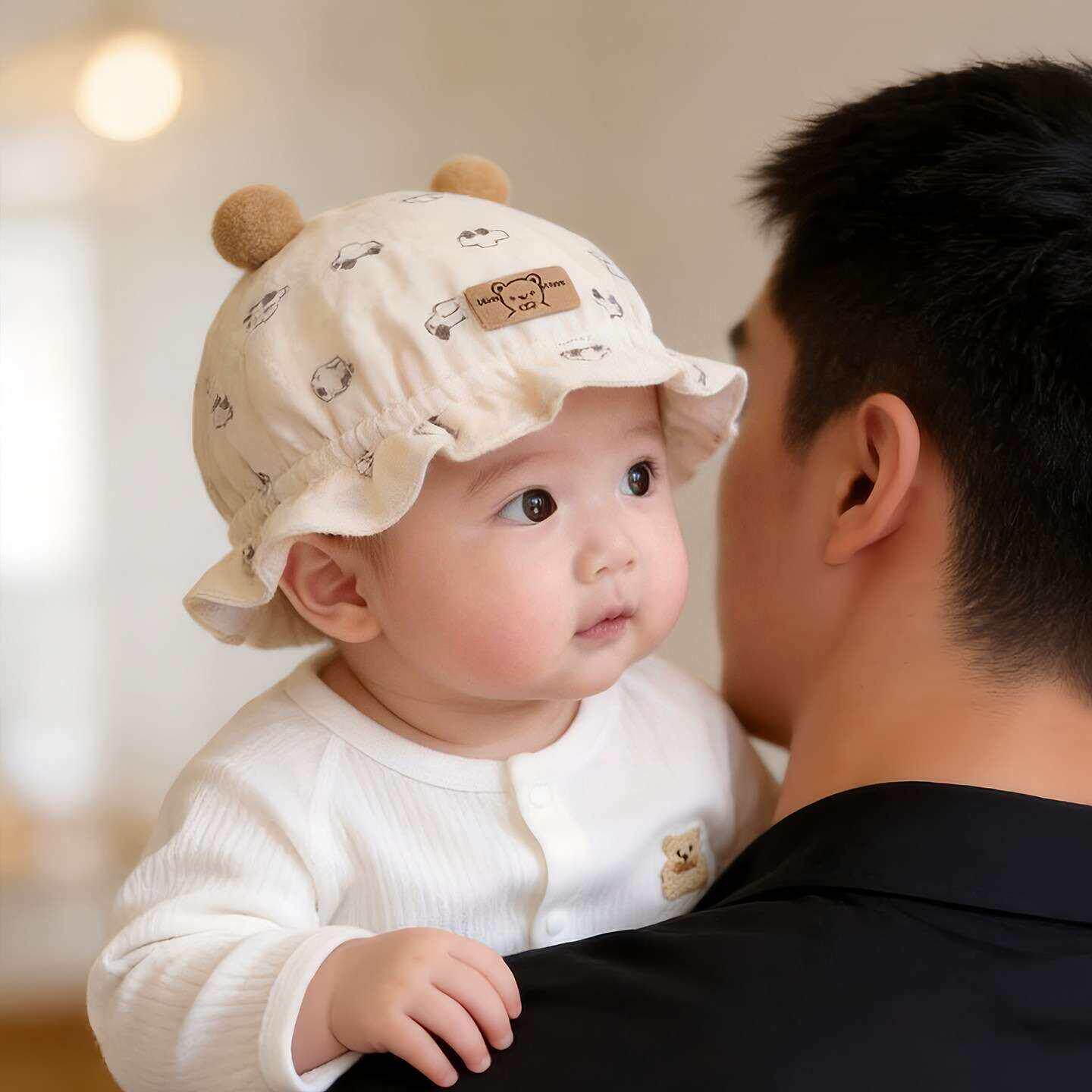 婴幼儿帽子春秋季可爱卡通渔夫胎帽宝宝小月龄出游松紧防风盆帽冬