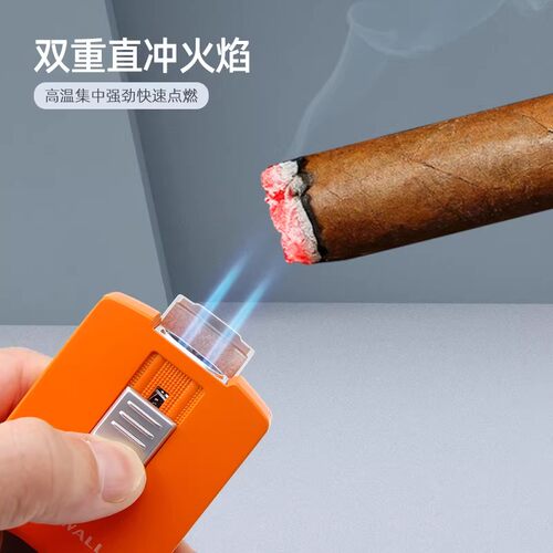 包邮 长城Lafuli联名雪茄剪打火机 限量金属双火三合一带打孔器