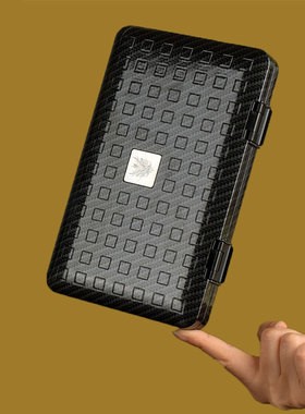 GRUS灰茄雪茄旅行盒轻薄便携保湿盒雪松木内衬密封5支装便携盒