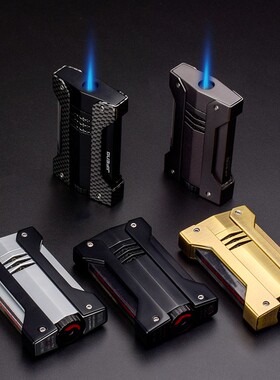 GRUS雪茄打火机时尚复古直冲防风专用便携充气单火大火力火机