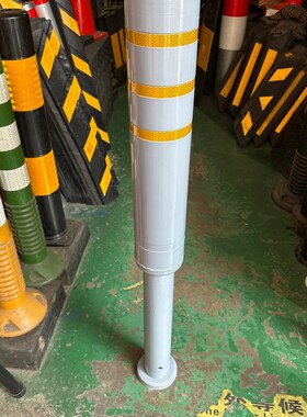 新国标灰色道路警示柱铁立柱反光立柱路桩防撞柱钢管隔离桩
