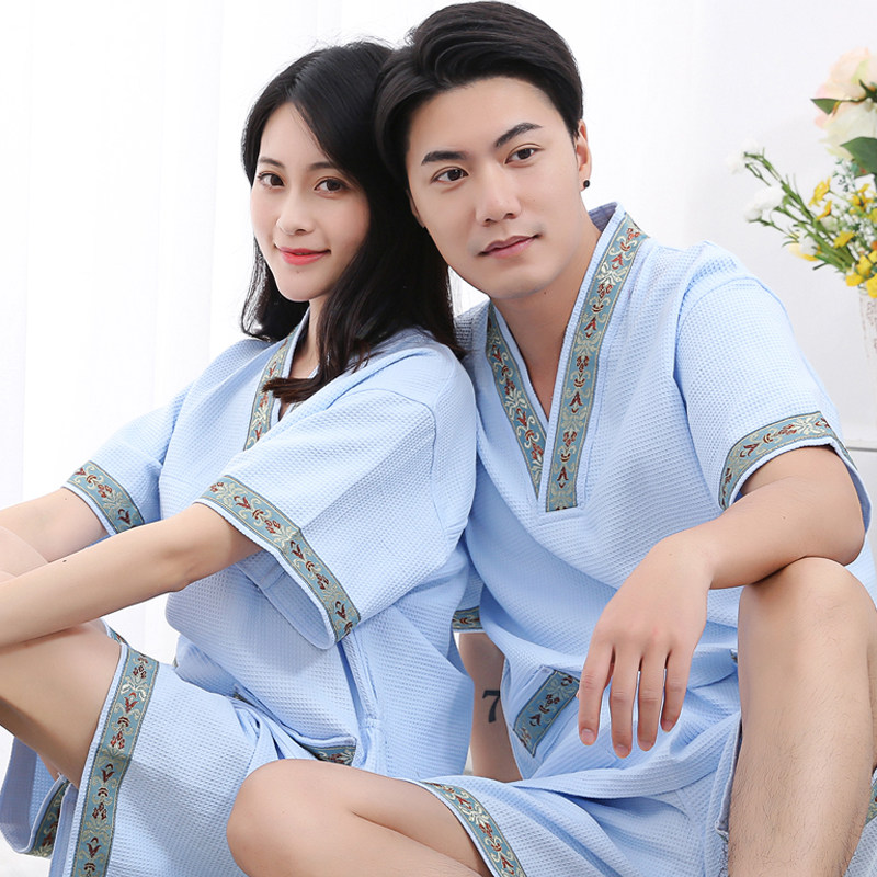 【泳飞艳】汗蒸服女款情侣加肥大码200斤男女纯棉汉蒸浴服