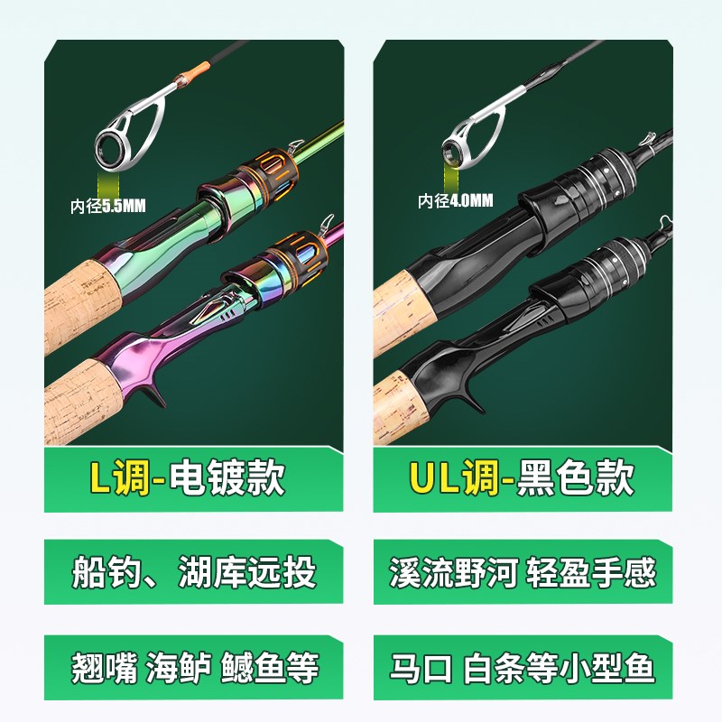 黄竹鲫新手微物路亚竿实心杆稍ul超软溪流马口快调弹射全套装