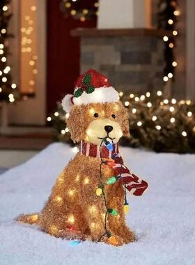 Christmas Lighted Goldendoodle Decor Waterproof LED Light Up