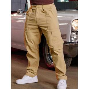 长裤 男士 纯色休闲松直筒裤 2025秋季 39;s 大口袋工装 Men& trou 新款