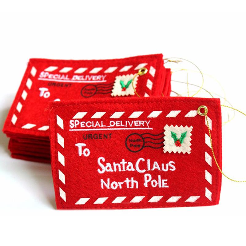 Red Navidad Santa Claus Envelope Hanging Ornaments Christmas