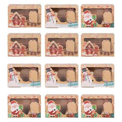 Christmas Candy Cookies Boxes Kraft Paper Gift Box Food Bake