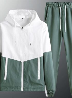 潮男拼色长袖连帽衫套装 trendy men's long sleeve hoodie s