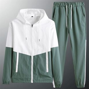 潮男拼色长袖连帽衫套装 trendy men's long sleeve hoodie s