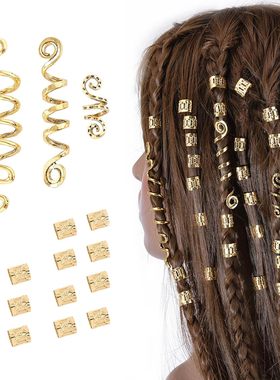 Women Braids Dreadlock Beads Metal Hair Clips Decoration