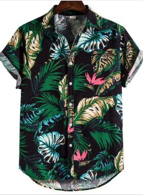 summer shirts for men man tshirts shirt new 夏威夷衬衫男大码