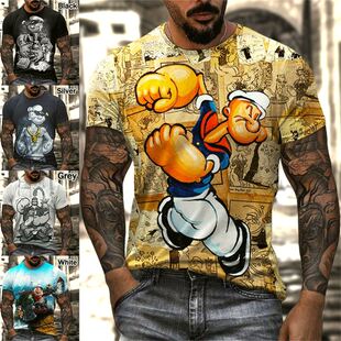 Fit Printed Shirt男款 39;s 印花短袖 Slim Sleeve Men& Short