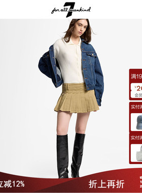 7 For All Mankind25新品水洗牛仔外套短款夹克复古做旧翻领廓形