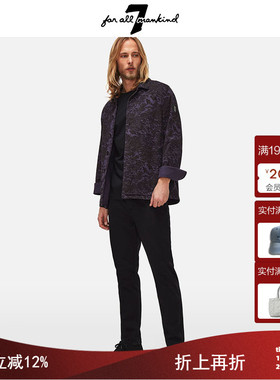 7 For All Mankind黑色休闲裤2025新款男士显瘦复古百搭显腿长