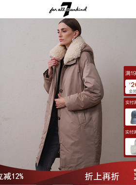 7 For All Mankind25新品美式复古毛绒宽松休闲百搭保暖中长外套