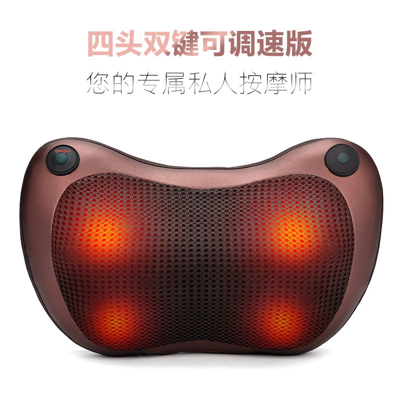 车载家用颈椎按摩器颈部腰部背部全身电动多功能低电压加热按摩枕