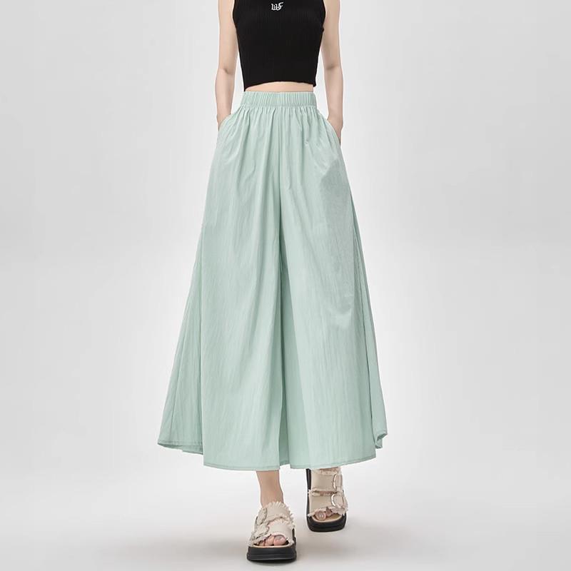 大尺藏青色山码本裙裤女夏薄款20250705206新款垂坠感半身长2裙冰