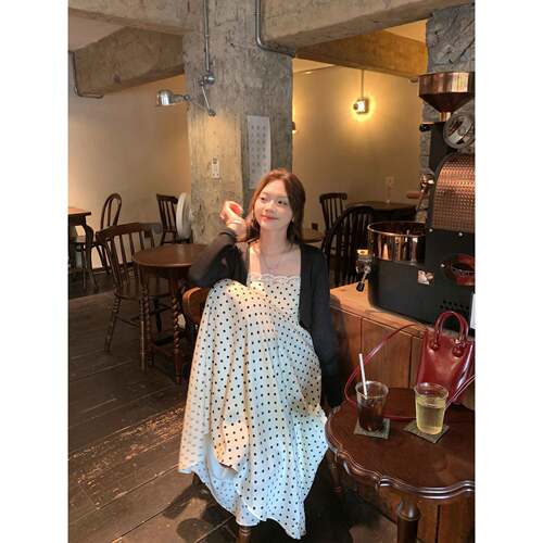 切糕个自亮制小子春季绝L36116G5美版吊带裙子女新款独特漂长波点