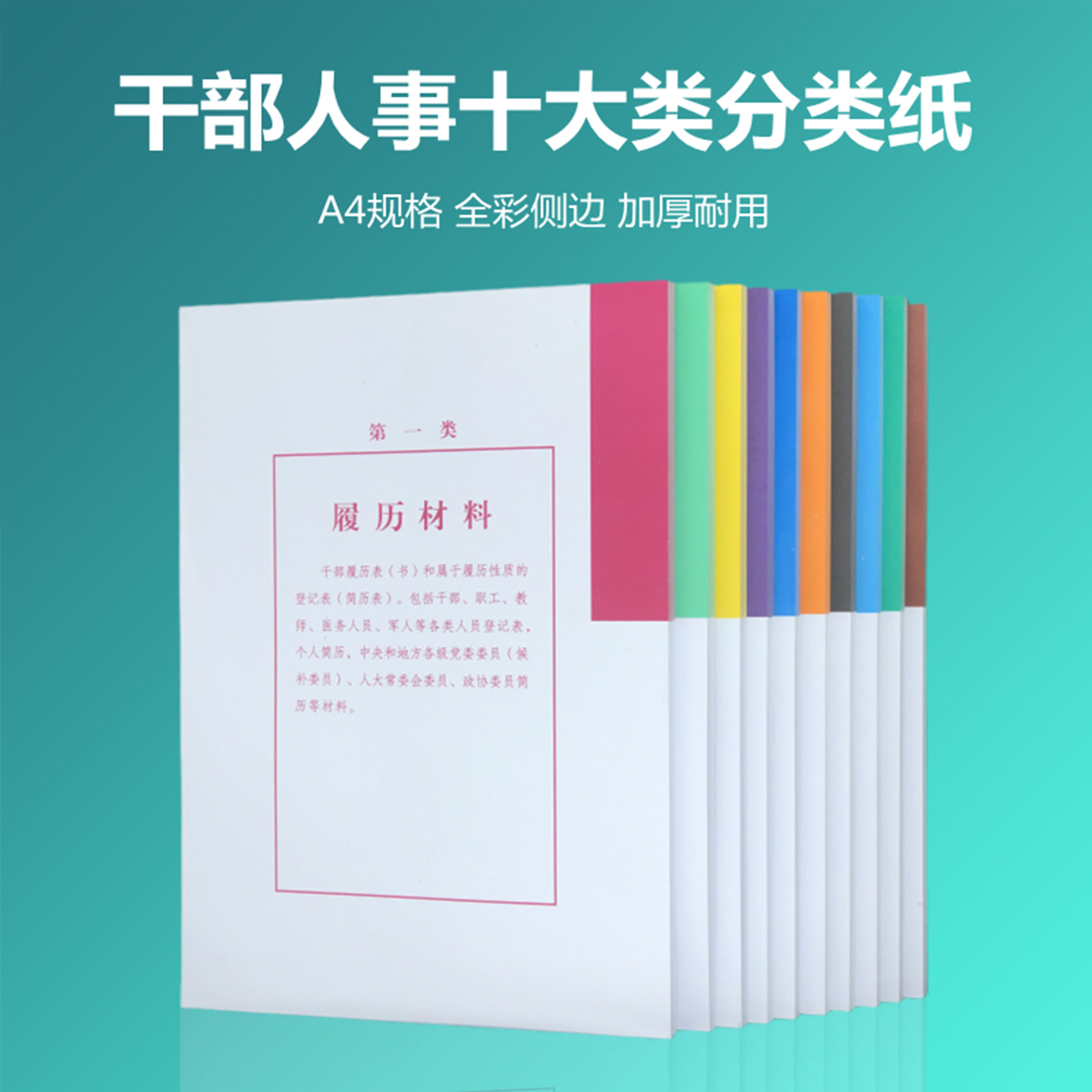 50套装包A4多字版十大类分页纸