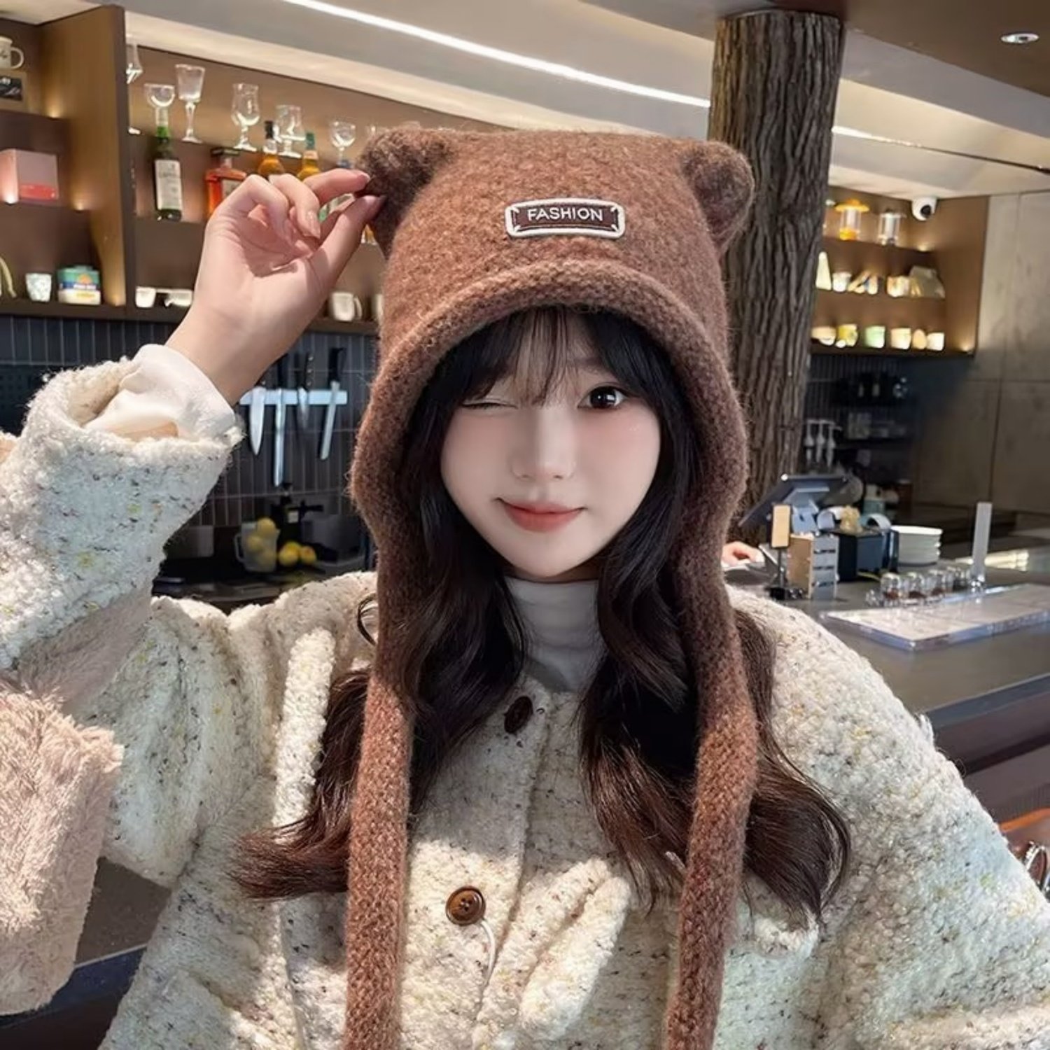 可爱耳朵毛线帽子女秋冬保暖护耳针织帽卷边大头围防风防寒包头帽,服饰配件/皮带/帽子/围巾,帽子,淘宝优惠券,粉丝福利购,淘宝优惠卷