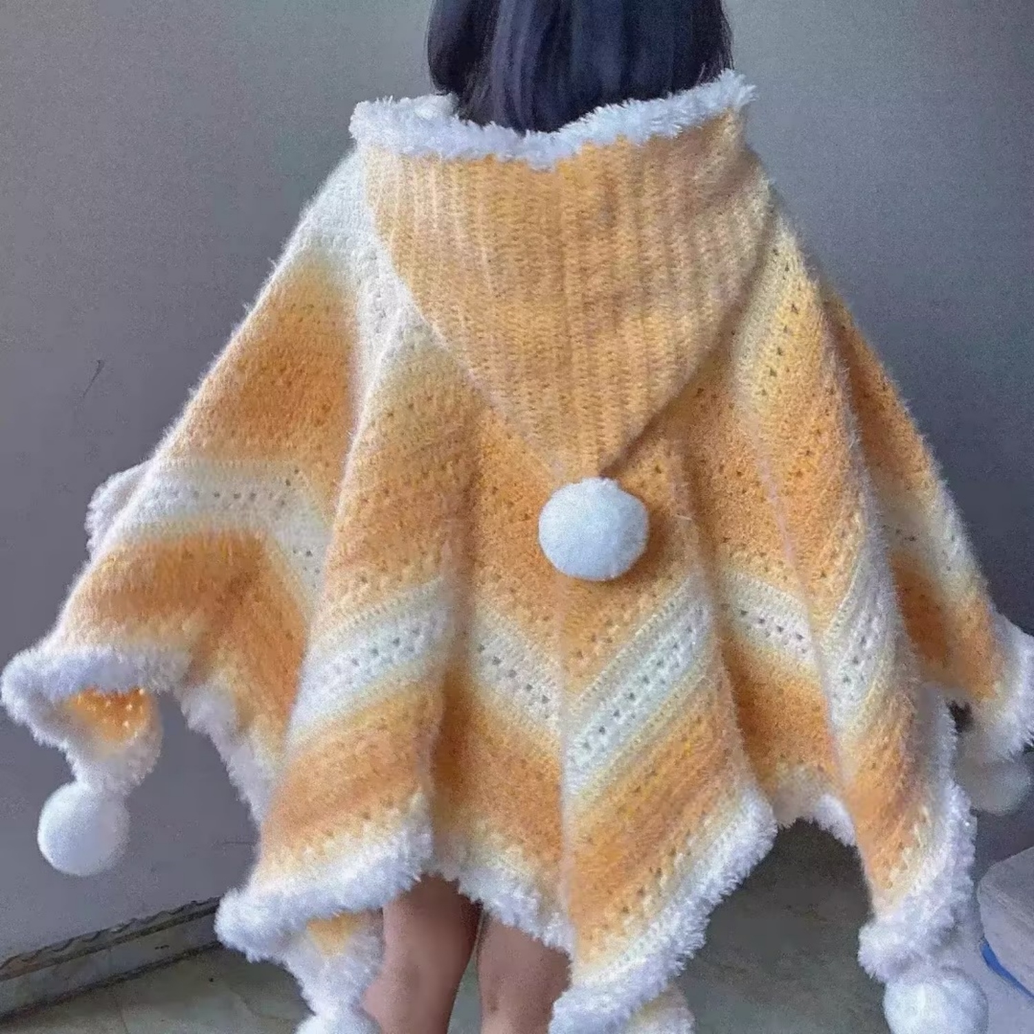 手工diy七星毯斗篷毛线