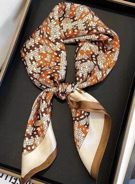 Hongxi Scarves/鸿晰丝巾单面彩色H字母方巾春夏新款女装饰小领巾