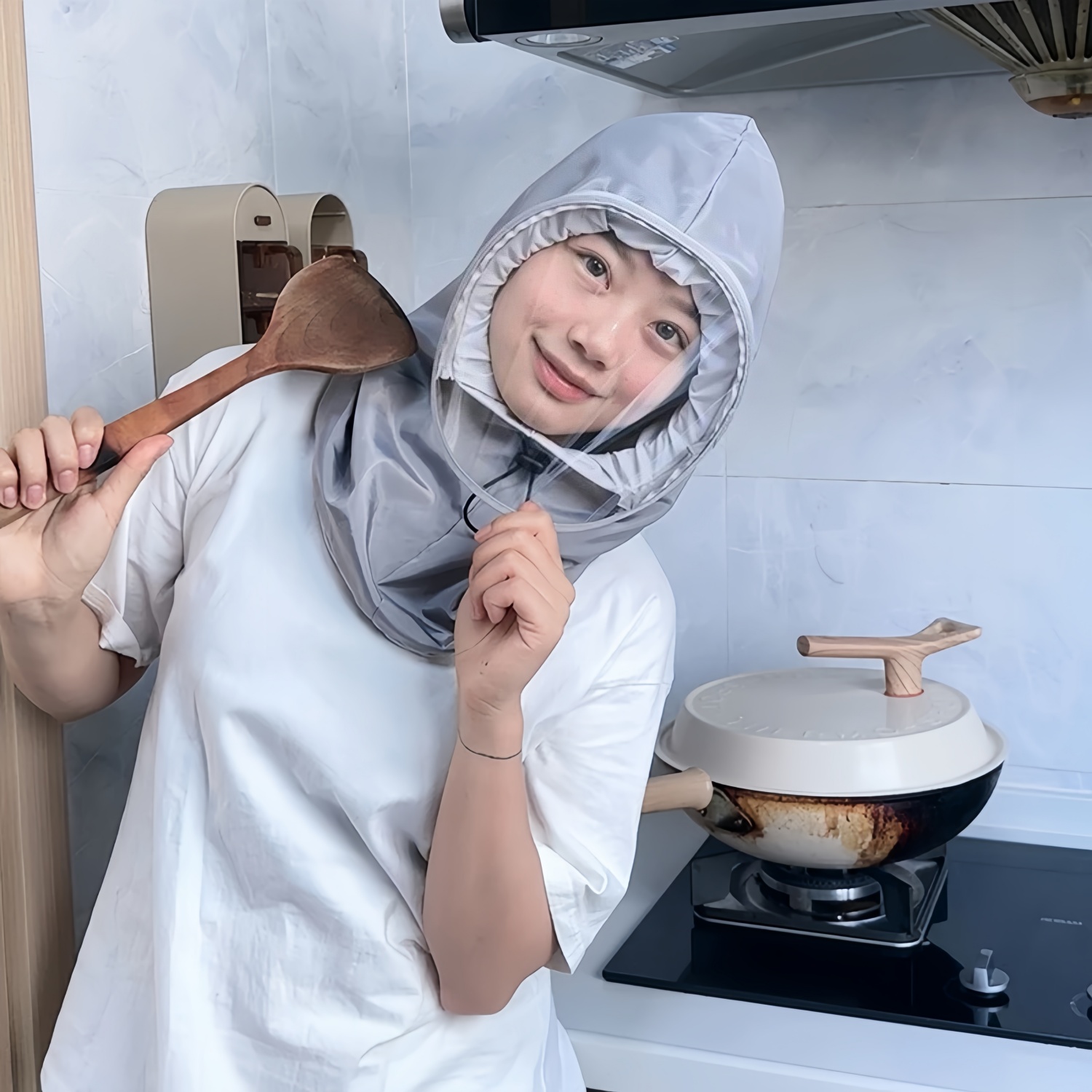 经常做饭的女生一定要戴的油烟帽