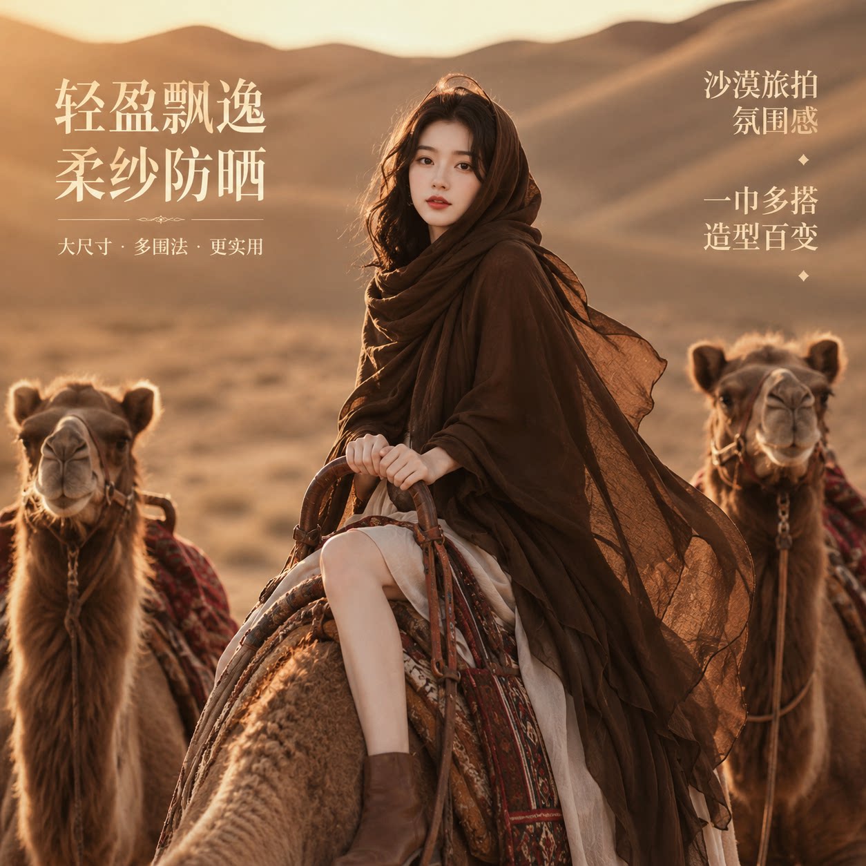 2026新款废土风旅游防晒丝巾女图片