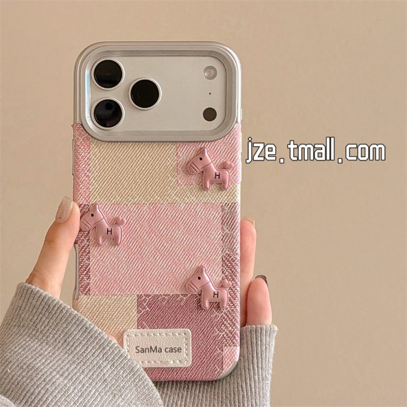 jze 韩系甜美布艺方块立体可爱小马适用苹果17ProMax手机壳iphone15新款16pro女13创意15pro全包防摔保护套14,3C数码配件,手机保护套/壳,淘宝优惠券,粉丝福利购,淘宝优惠卷