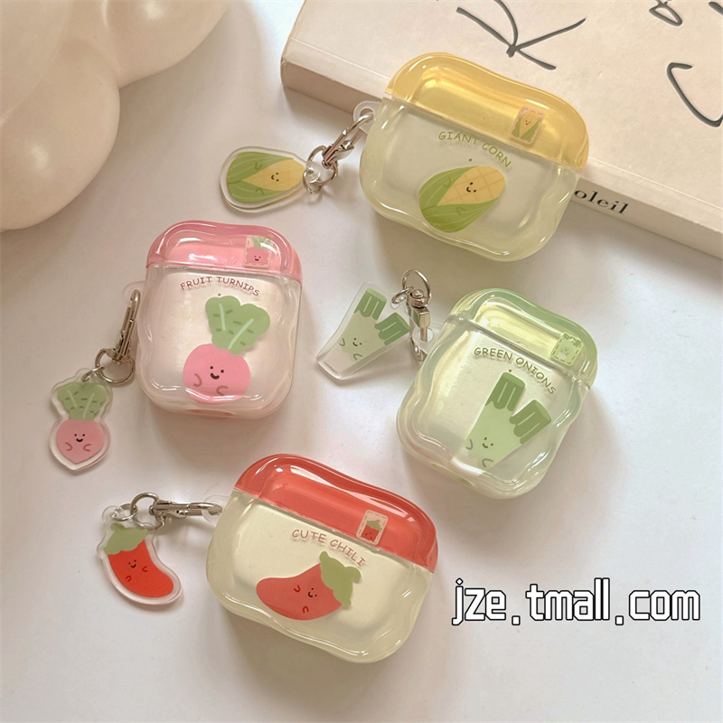 卡通可爱Jelly果蔬公仔适用苹果新4代airpods蓝牙无线耳机保护套airpods1/2/3硅胶软壳airpodspro三代女新款