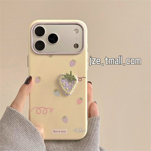 可爱草莓JZE适用苹果17手机壳iPhone16ProMax新款15pro防摔女款13好看16Pro全包14保护套ins高级独特艺术软壳