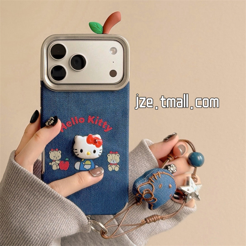 jze 牛仔蓝立体卡通哈喽KT小熊适用苹果17ProMax手机壳iphone15新款16pro女款13带挂绳15pro防摔14保护11套12,3C数码配件,手机保护套/壳,淘宝优惠券,粉丝福利购,淘宝优惠卷
