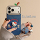16pro女款 jze 牛仔蓝立体卡通哈喽KT小熊适用苹果17ProMax手机壳iphone15新款 13带挂绳15pro防摔14保护11套12