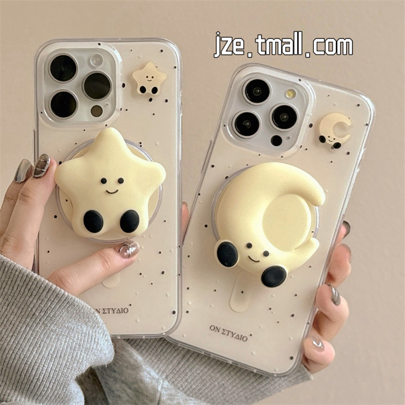ins泼墨简约Jelly卡通适用苹果15磁吸支架手机壳iPhone16ProMax新款15pro防摔13女款可爱12硅胶14pro全包软壳