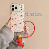 16pro女款 jze 新年喜庆可爱烟花小马插画适用苹果17ProMax手机壳iphone15新款 13双层15pro手提绳14防摔保护套