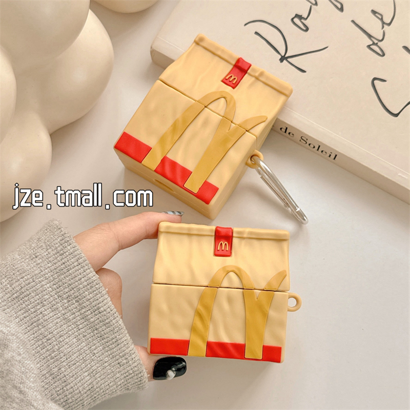 创意立体M记牛皮纸袋适用苹果新4代airpods蓝牙无线耳机保护套airpods1/2/3硅胶软壳airpodspro三代男女新款