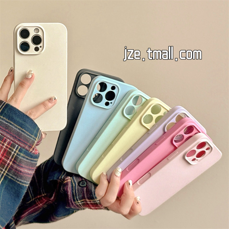 jze简约糖果色液态硅胶适用苹果16promax手机壳iphone13新款15pro女16pro情侣15日韩14pro镜头全包防摔手机套