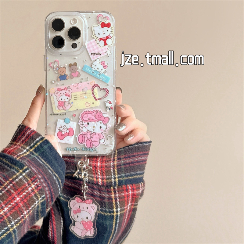 可爱HelloKitty卡通适用苹果15手机壳iphone16promax新款15pro防摔13女款小众12创意14pro超好看全包透明软壳