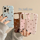 15promax女款 jze 日韩ins风简约撞色五角星适用苹果15手机壳iphone17ProMax新款 13创意16pro全包双层保护套14