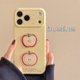 16pro女款 jze 韩风简约泼墨奶油黄立体苹果适用苹果17ProMax手机壳iphone15新款 13全包15pro小众14防摔手机套