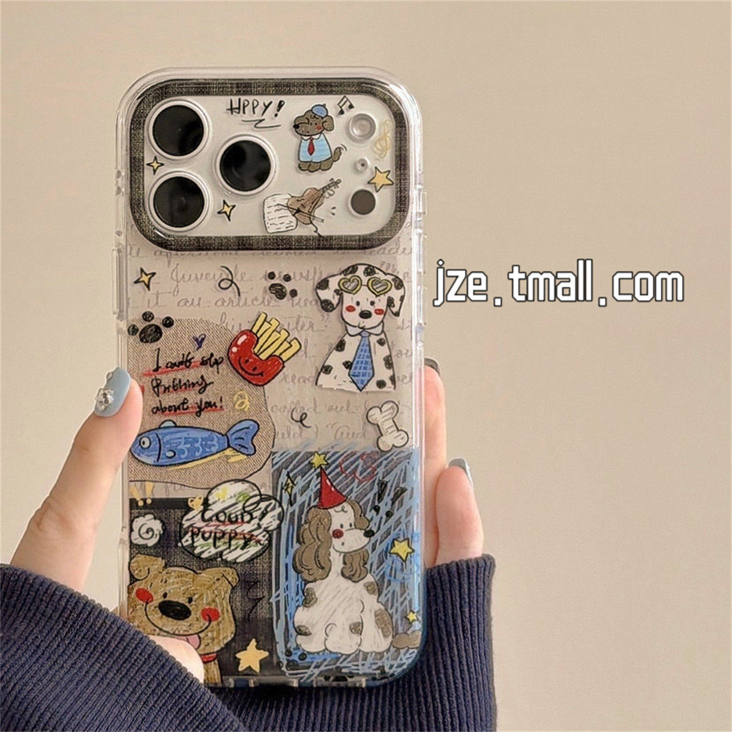 欧美风可爱涂鸦JZE适用苹果17手机壳iphone18proMax新款16pro防摔女款14好看15Pro全包13保护套ins高级艺术潮