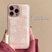 卡通粉色HelloKitty适用iphone16promax手机壳苹果13新款 15promax皮质防摔14可爱小众12女超好看全包保护套17