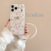 jze韩风ins可爱彩星星线条小狗适用苹果17ProMax手机壳iphone15新款 16pro女款 13双层15pro带挂绳14防摔手机套