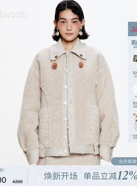 【商场同款】mithworld沵媞 双面皮毛外套酷帅机车阔版休闲保暖女