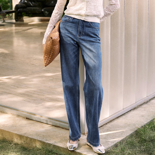 mithworld沵媞简约直筒牛仔裤