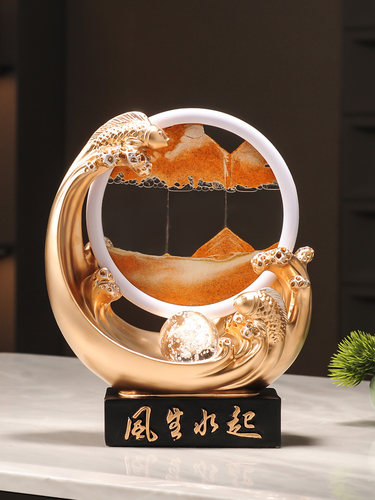 风水气流沙画减压饰品客厅灯豪华高端创意沙漏电视柜酒柜家居配件