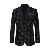 NAMAN春夏时尚 都市男士 棉质满版 DAVID 印花休闲西装 外套