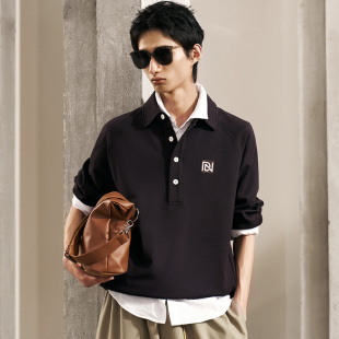 NAMAN秋季 POLO衫 新品 T恤男女同款 miu系高智感翻领纯色长袖 DAVID