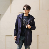 派克服中长款 DAVID 羽绒服外套 新品 连帽白鹅绒工装 NAMAN男装 冬季