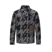 春夏时尚 DAVID NAMAN新款 休闲男棉质黑灰色印花翻领夹克外套